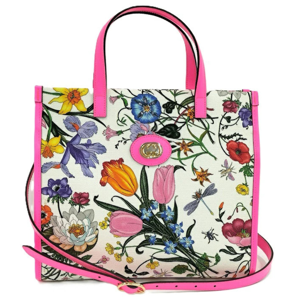 Gucci Bag Flora Flower White Pink